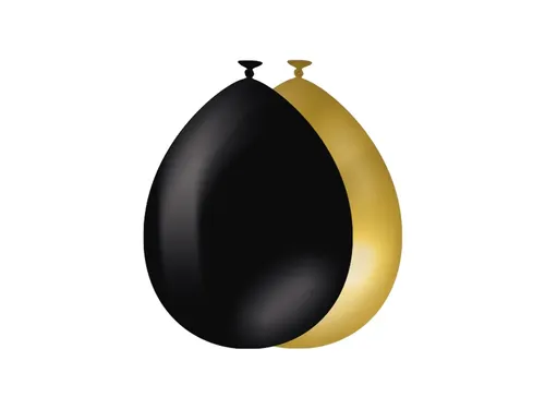 Ballonnen 10 stuks Goud en Zwart