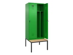 locker met bank,voor scheiding van kleding,HxBxD 2120x800x815mm,2vak