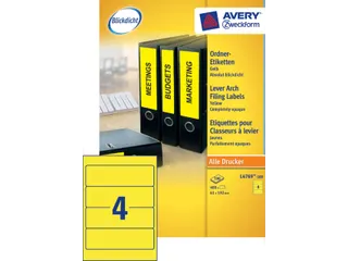 Rugetiket Avery Zweckform breed 192x61mm Geel L4769 400 stuks - 4