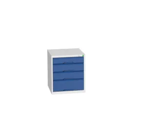 ladekast HxBxD 600x525x550mm 4laden romp RAL7035 front RAL5010 - 1