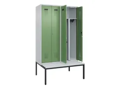 PBM-locker met bank,HxBxD 2120x1200x815mm,4vak,vak B 300mm