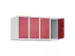 opzetkast,v. locker,4vak.,vak B 250mm,HxBxD 500x1000x500mm,vleugeldeur
