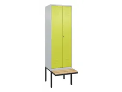 PBM-locker met bank,HxBxD 2120x600x815mm,2vak,vak B 300mm,cil.-slot