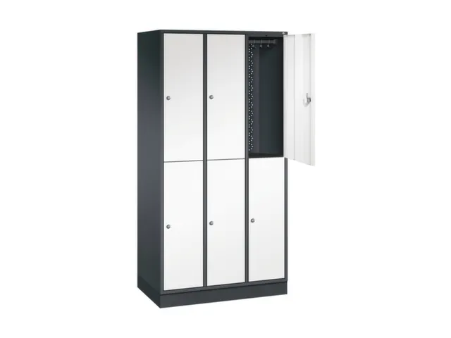 Dubbeldekse garderobekast,HxBxD 1950x920x500mm,3x2vak.,vak B 260mm