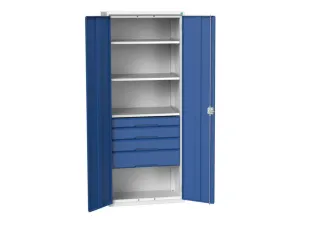 universele kast,HxBxD 2000x800x550mm,3xStalen bodem,4lade(n) - 1