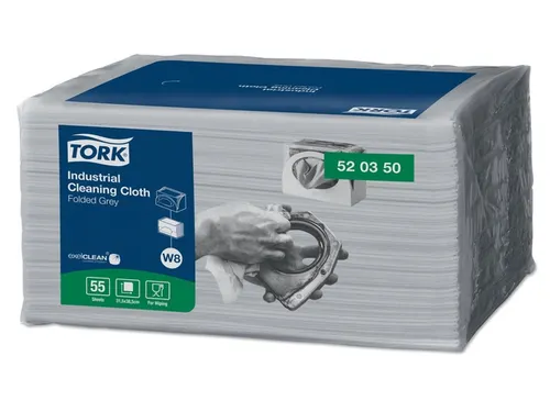 Reinigingsdoek Tork W8 Premium Industrial 1-laags 55 vel grijs 520350