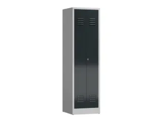 Lockerkast 1800x500x500mm 2 vakken, klinksluiting, RAL7016 - 1