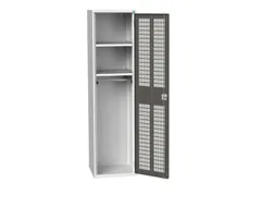 Lockerkast 2000x525x550mm 2 vakken, ventilatiedeur, RAL7016