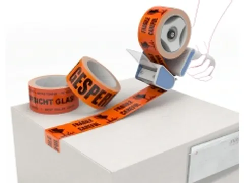 Waarschuwingstape Oranje 50mmx66mtr PVC Bedrukt