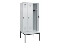 locker met bank,HxBxD 2120x900x815mm,3vak,vak B 300mm,draaigrendel