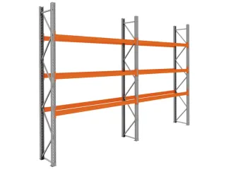 palletstelling,basis+1xaanbouw,HxBxD 3990x5700x750mm,vakl. 3000kg - 1