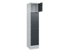 lockerkast,HxBxD 1950x400x500mm,1x5vakken,vak B 400mm,cil.-slot,sokkel