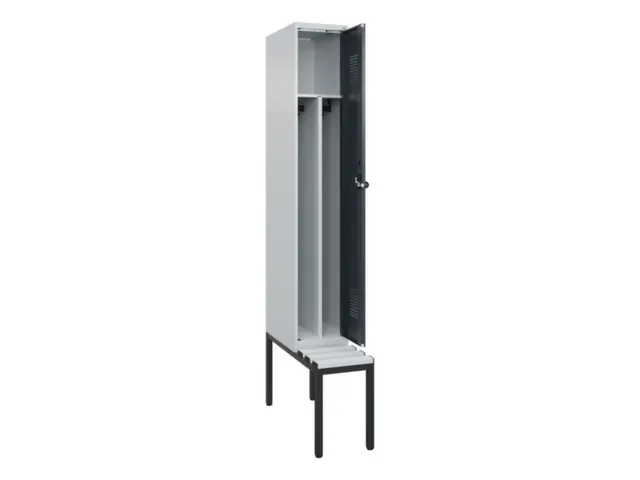locker met bank,voor scheiding van kleding,HxBxD 2120x300x815mm,1vak