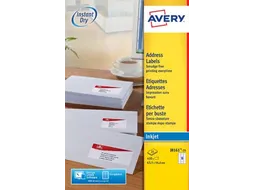 Adresetiket Avery J8161-25 63.5x46.6mm Inkjet Wit 450 stuks