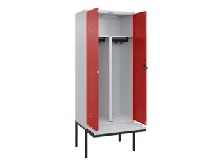 PBM-locker met bank,HxBxD 2120x800x815mm,2vak,vak B 400mm,draaigrendel - 2