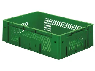Euronorm Stapelkrat 175x600x400mm 31l Opengewerkt/Bodem Gesl. Groen - 1