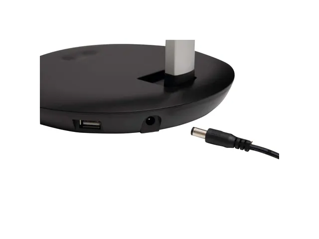 Bureaulamp MAULrubia zilvergrijs USB-poort dimbaar