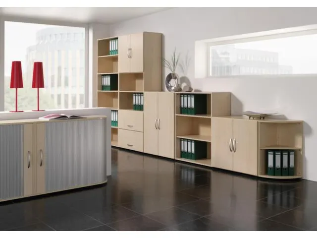 roldeurkast met verticale deur,HxBxD 1030x800x400mm,2xhouten vloer