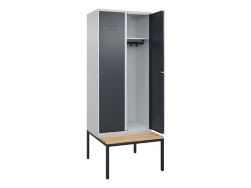 locker met bank,HxBxD 2120x800x815mm,2vak,vak B 400mm,cil.-slot