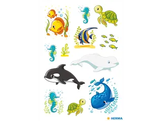 Etiket Herma 15733 Walvissen en Zeedieren 3x12 stickers - 2
