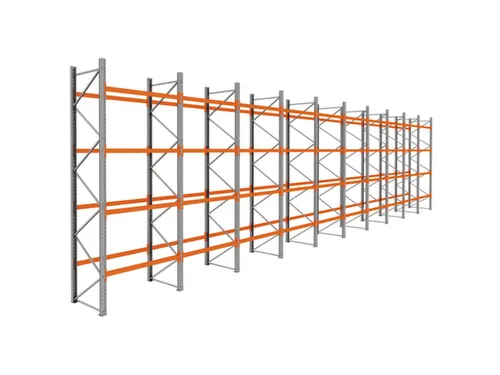 palletstelling,basis+9xaanbouw,HxBxD 4620x19350x1100mm,vakl. 3000kg