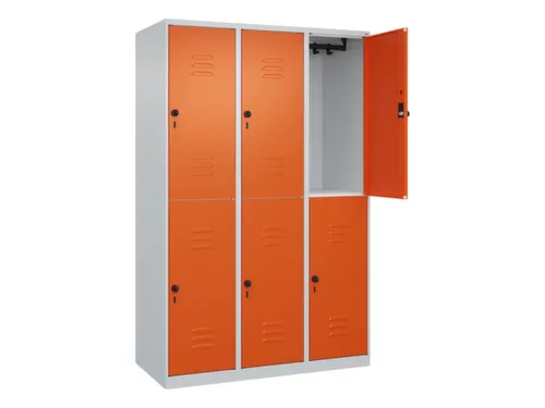 dubbeldekse locker,HxBxD 1850x1200x500mm,3x2vak.,vak B 400mm