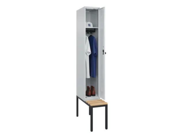 locker met bank,HxBxD 2120x300x815mm,1vak,vak B 300mm,draaigrendel