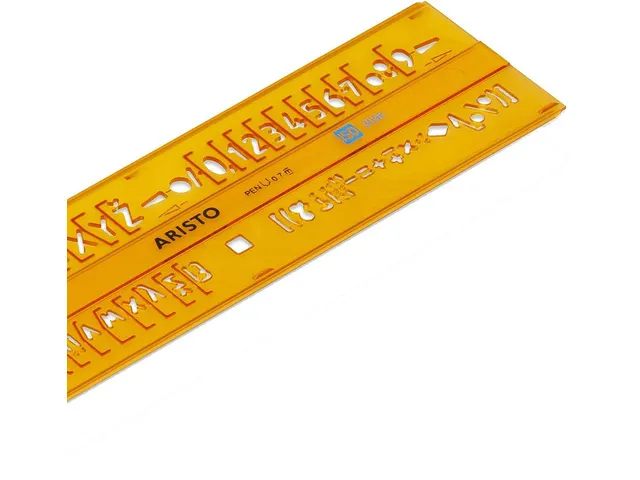 Lettersjabloon Aristo 7mm H-profiel schriftvorm B recht
