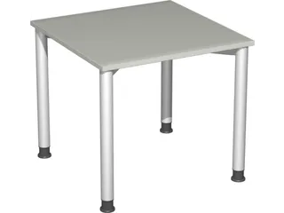 Bureau 4-Poot Hxbxd 680-800X800X800Mm Ronde Buis Lichtgrijs - 4