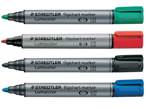 Viltstift Staedtler 356 voor flipover rond 2mm 4 stuks assorti