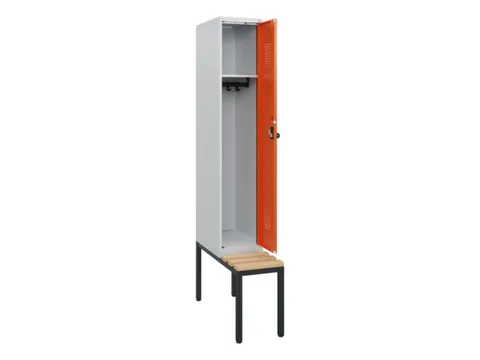 locker met bank,HxBxD 1950x300x815mm,1vak,vak B 300mm,draaigrendel