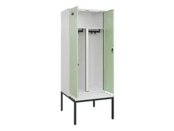 PBM-locker met bank,HxBxD 2120x800x815mm,2vak,vak B 400mm