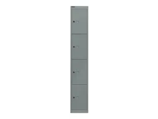 lockerkast,HxBxD 1802x305x457mm,1x4vakken,cil.-slot,romp zilverkleurig - 3