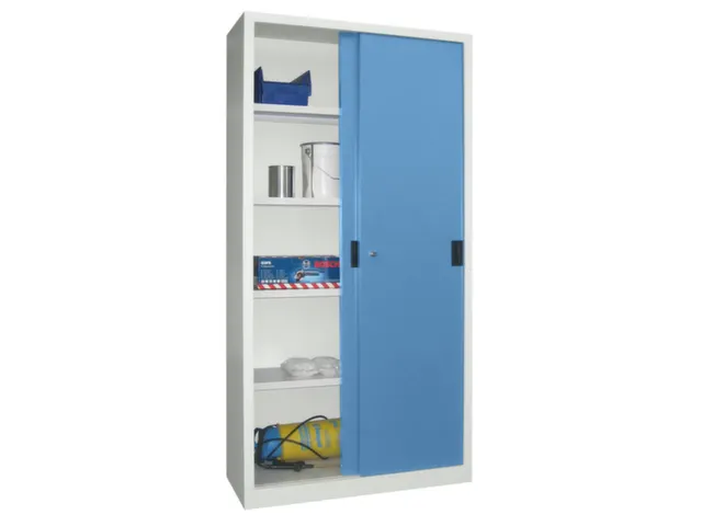 schuifdeurkast,HxBxD 1950x1000x500mm,RAL7035,front RAL5012