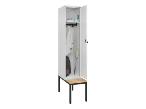 locker met bank,HxBxD 2120x400x815mm,1vak,vak B 400mm,draaigrendel