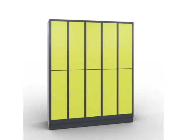 lockerkast draaigrendel 1800x1480x500mm 5x2vakken RAL7021 RDS1108060