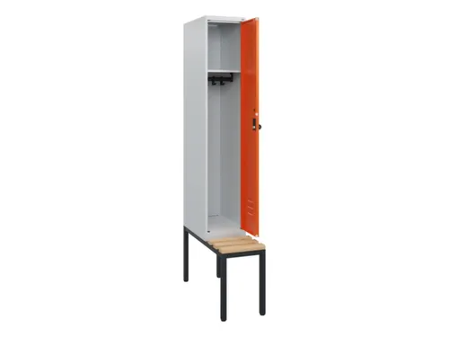 locker met bank,HxBxD 1950x300x815mm,1vak,vak B 300mm,draaigrendel