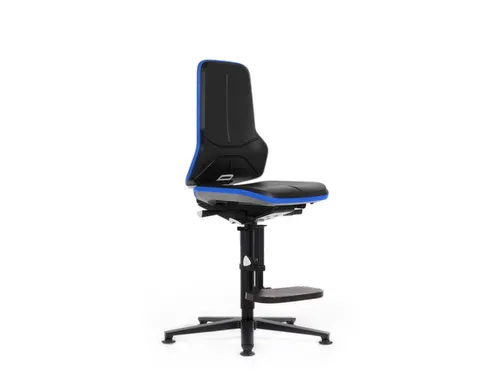 Modulaire Draaistoel 590-870mmx470mm Opstap Blauw Flexband Glijders