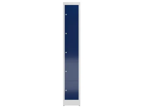 Lockerkast 1800x310x500mm 1x5 vakken cilinderslot, sokkel, RAL5010