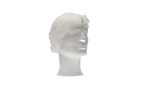 Haarnet Pp Non Woven Clip Cap Wit 53cm maat L 2-elastiek Detectable 10