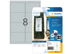HERMA 4114 Zilver folie-etiketten A4 99,1x67,7mm Glossy 200 stuks