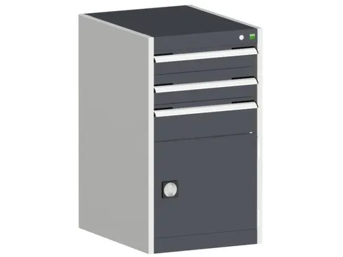 ladekast HxBxD 900x525x525mm 3laden RAL7035 front RAL7016