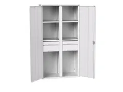 universele kast,HxBxD 2000x1050x550mm,4xStalen bodem,4lade(n)