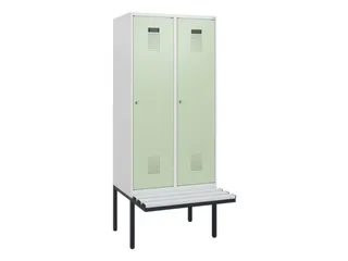 locker met bank,HxBxD 1950x800x815mm,2vak,vak B 400mm,cilinderslot - 2