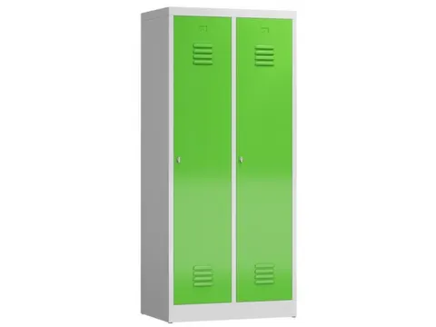 garderobekast 1800x800x500mm 2vak klink sokkel romp RAL7035 RAL6018