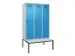 locker met bank,voor scheiding van kleding,HxBxD 2120x1200x815mm,3vak