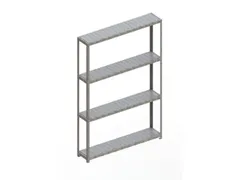 Breedvakstelling HxLxD 2970x2004x400mm vaklast 500kg 4 stalen panelen