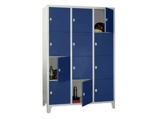 lockerkast,HxBxD 1850x1200x500mm,3x4vakken,RAL7035,front RAL5010 - 2