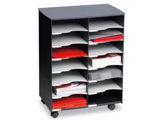 transportwagen,HxBxD 699x545x335mm,14vakken,romp grijs/zwart - 1