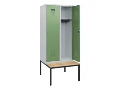 locker met bank,HxBxD 1950x800x815mm,2vak,vak B 400mm,cilinderslot